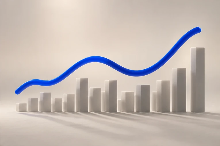 Charts showing retail market trends and competitor analysis